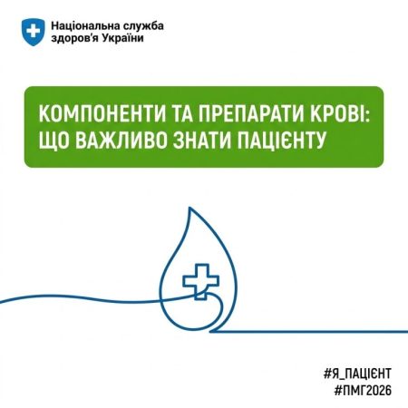 Компоненти крові та їх переливання безоплатні для пацієнтів у межах Програми медичних гарантій